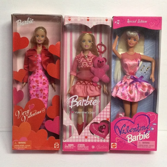 3 Valentine Barbie Dolls NRFB NEW - Picture 1 of 5